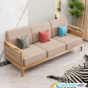 Sofa go da sang trong nho gon S558 V3 mau be