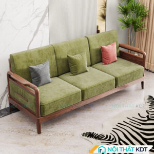 Sofa go da sang trong nho gon S558 V3 mau xanh luc