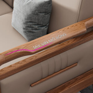 Sofa go da sang trong nho gon S558 V3 tay vin