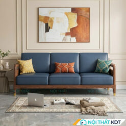 Sofa go ket hop da S558 V3 da mau xanh than