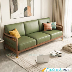 Sofa go ket hop da S558 V3 da xanh luc