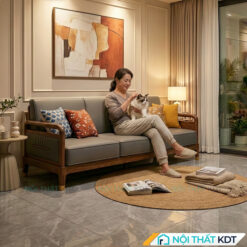 Sofa go ket hop da S558 V3 dep hien dai