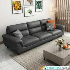 Ghe sofa da phong khach dep S412 V3 mau den