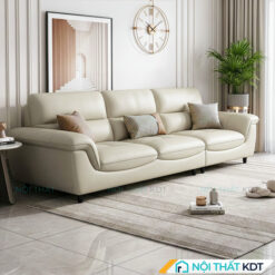 Ghe sofa da phong khach dep S412 V3 mau kem