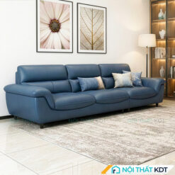 Ghe sofa da phong khach dep S412 V3 mau xanh lam