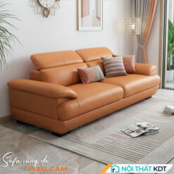Sofa vang da 2 cho ngoi S215 V2 mau cam