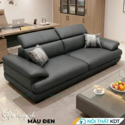 Sofa vang da 2 cho ngoi S215 V2 mau den