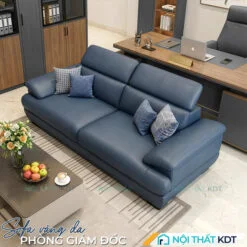 Sofa vang da 2 cho ngoi S215 V2 mau xanh lam