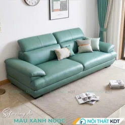 Sofa vang da 2 cho ngoi S215 V2 mau xanh ngoc 1