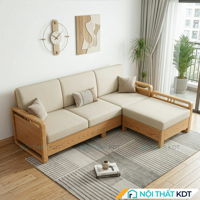 Ghe sofa salon go don gian S331 L3 mau kem