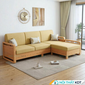 Ghe sofa salon go don gian S331 L3 mau vang