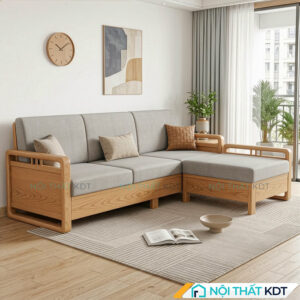 Ghe sofa salon go don gian S331 L3 mau xam