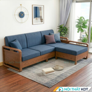 Ghe sofa salon go don gian S331 L3 mau xanh tim than