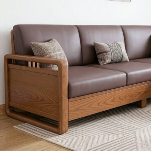 Ghe sofa salon go don gian S331 L3 tay vin mong