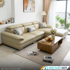 Sofa da 3 cho ngoi phong khach S215 L3 kem ban