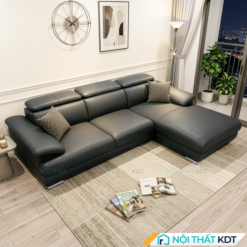 Sofa da 3 cho ngoi phong khach S215 L3 mau den