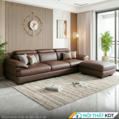 Sofa da 3 cho ngoi phong khach S215 L3 mau nau