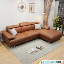 Sofa da 3 cho ngoi phong khach S215 L3 mau nau cam