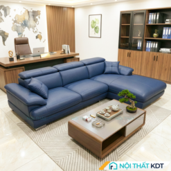 Sofa da 3 cho ngoi phong khach S215 L3 mau xanh lam