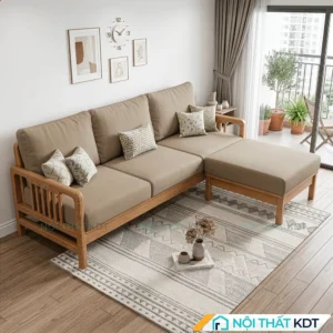 Sofa gỗ 3 chỗ ngồi nhỏ gọn S340-L3