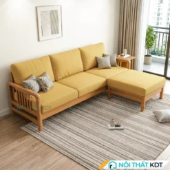 Sofa go 3 cho ngoi nho gon S340 L3 mau vang