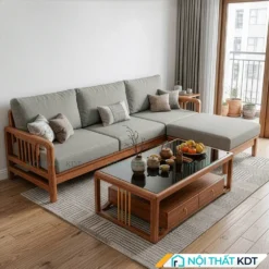 Sofa go 3 cho ngoi nho gon S340 L3 mau xam
