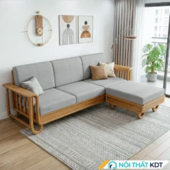 Sofa gỗ góc L tay vịn độc đáo S555-L3