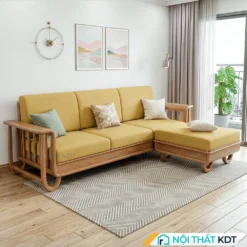 Sofa go goc L doc dao S555 L3 mau vang