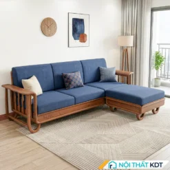 Sofa go goc L doc dao S555 L3 mau xanh lam