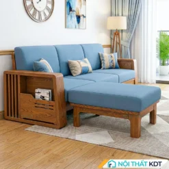 Sofa go goc chu L S271 L3 mau xanh lam