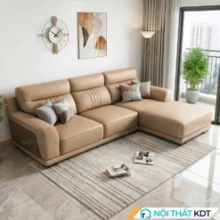 Sofa goc L boc da 3 cho ngoi S212 L3 mau be