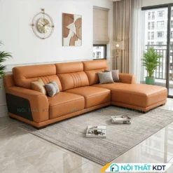 Sofa goc L boc da 3 cho ngoi S212 L3 mau cam