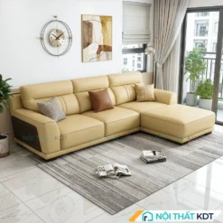 Sofa goc L boc da 3 cho ngoi S212 L3 mau vang