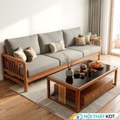 Sofa vang 3 cho ngoi go soi S340 V3 mau ghi