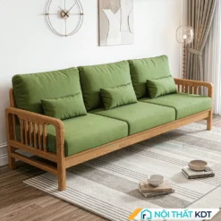 Sofa vang 3 cho ngoi go soi S340 V3 mau xanh luc