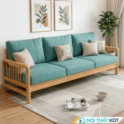 Sofa vang 3 cho ngoi go soi S340 V3 mau xanh ngoc