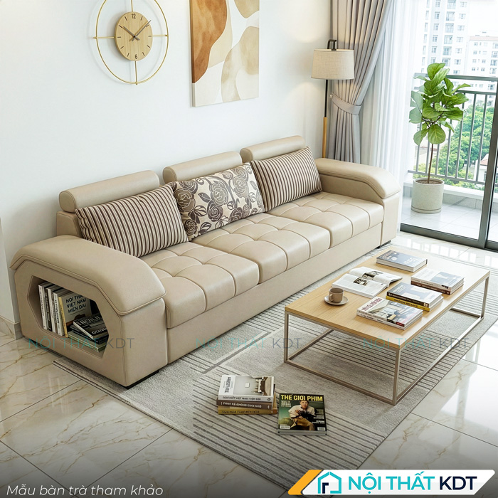 Sofa vang phong khach mau be