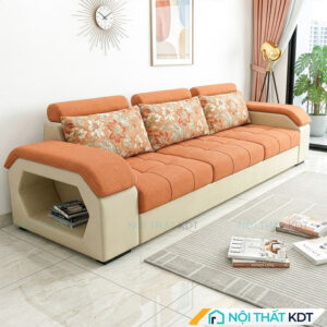 Sofa vang phong khach mau cam va kem