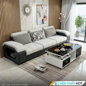 Sofa vang phong khach mau den ghi