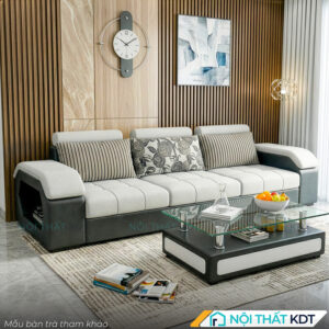 Sofa vang phong khach mau ghi den