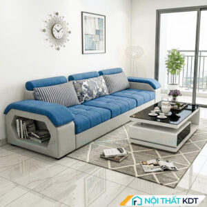 Sofa vang phong khach mau xanh va ghi