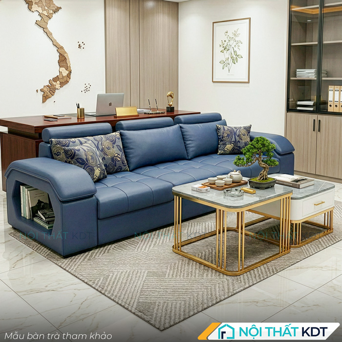 Sofa vang van phong mau xanh lam