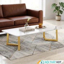 Ban tra kim loai don gian B177 da marble