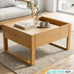 Bàn trà vuông gỗ tự nhiên có ngăn kéo B175
