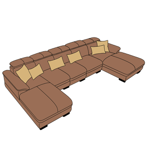 SOFA DA CHỮ U