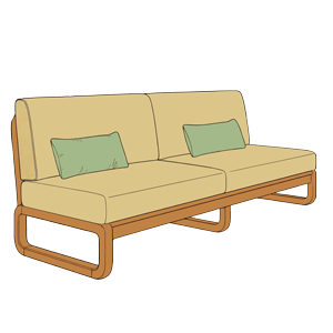 SOFA GỖ KHÔNG TAY VỊN