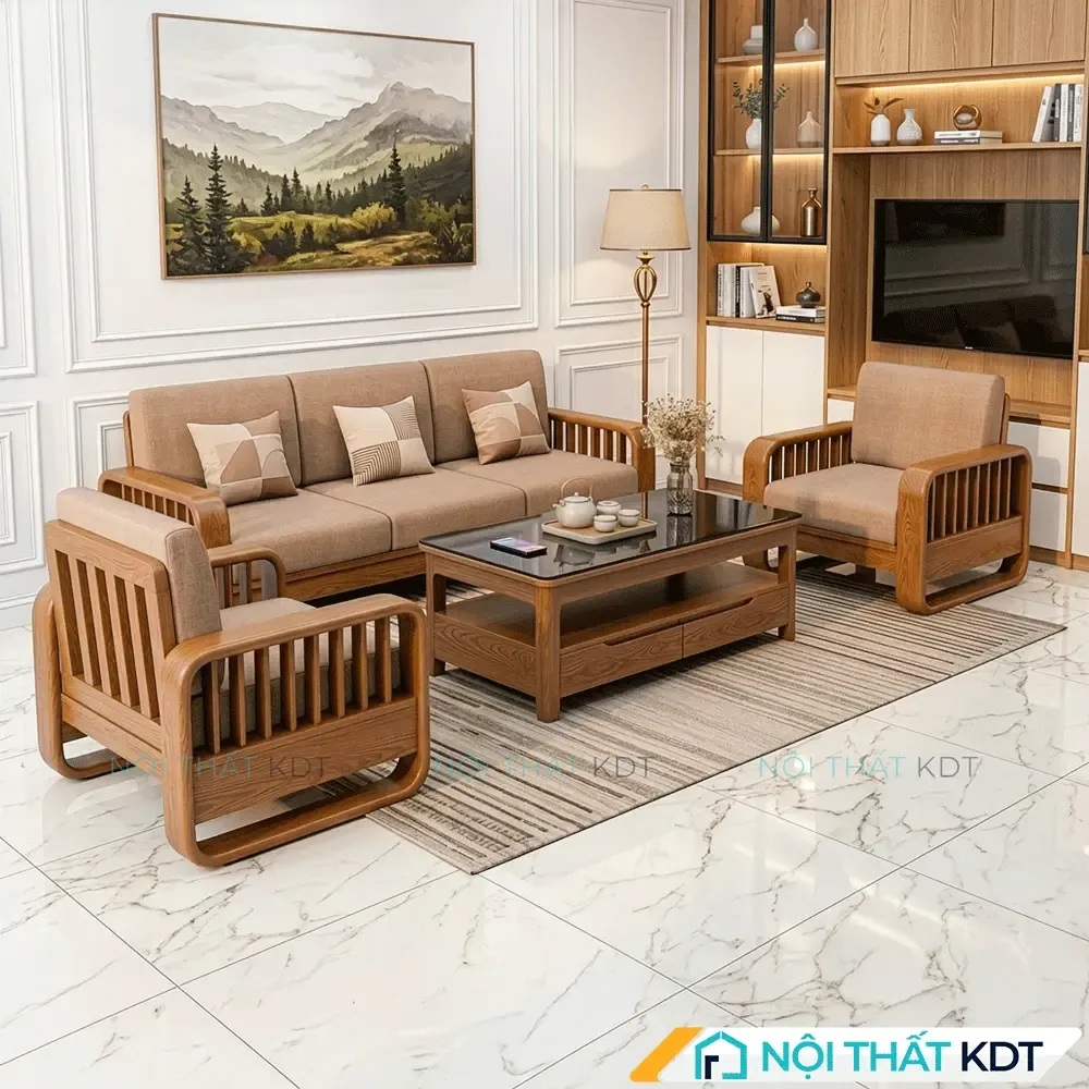 Chọn được mẫu đệm ghế sofa gỗ đẹp sẽ giúp không gian phòng khách nhà bạn sang trọng, hiện đại hơn