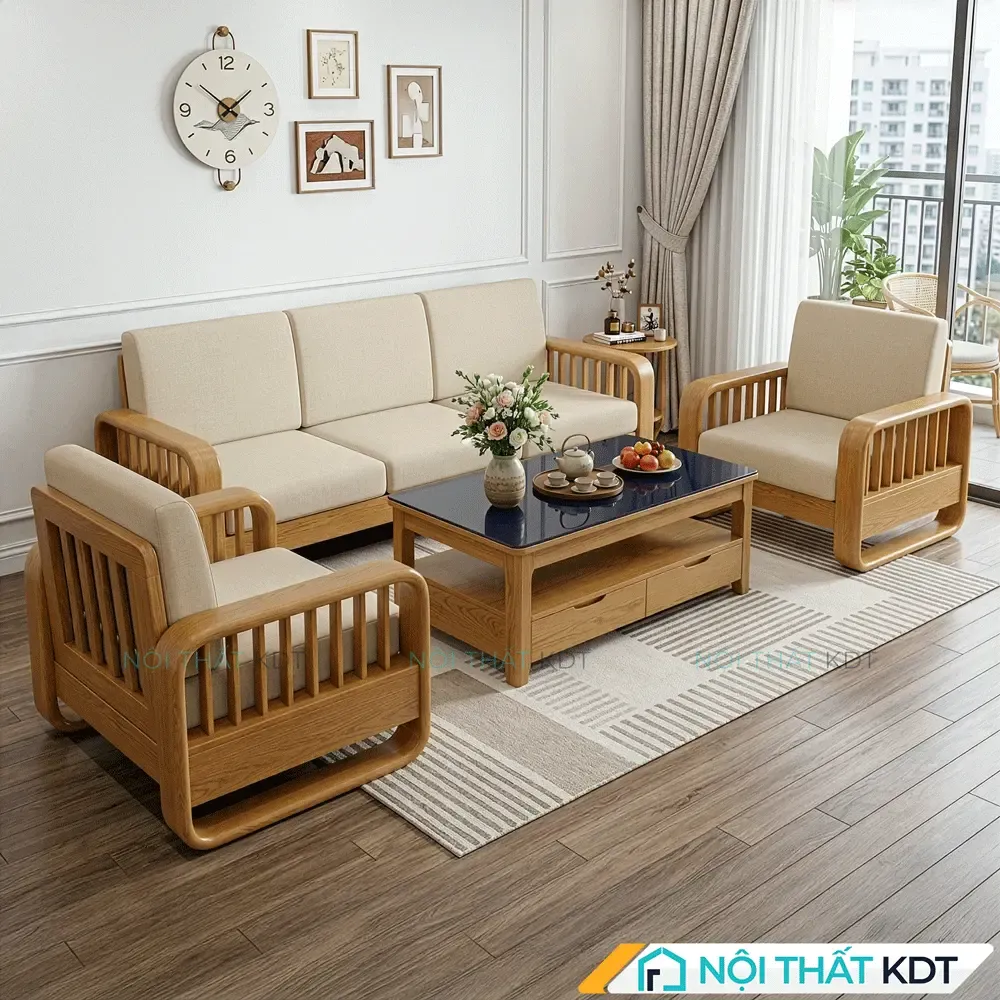 Một mẫu đệm ghế sofa gỗ đẹp cần có màu sắc hài hòa với màu ghế, độ dày vừa phải, thiết kế phù hợp phong cách ghế