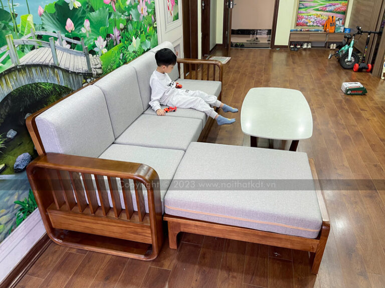 Ghế sofa gỗ góc L nan dọc S274-L photo review