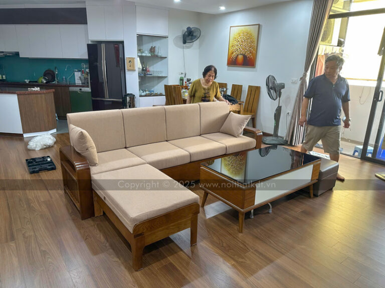 Ghế sofa gỗ góc L nan dọc S274-L photo review